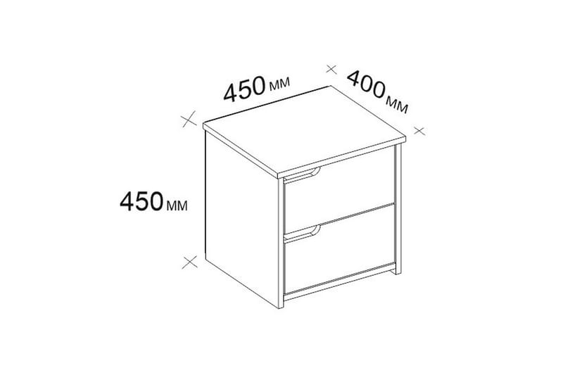 STENHESTRA Sängbord 40 cm med Förvaring 2 Lådor Vit - Sängbord - Bord