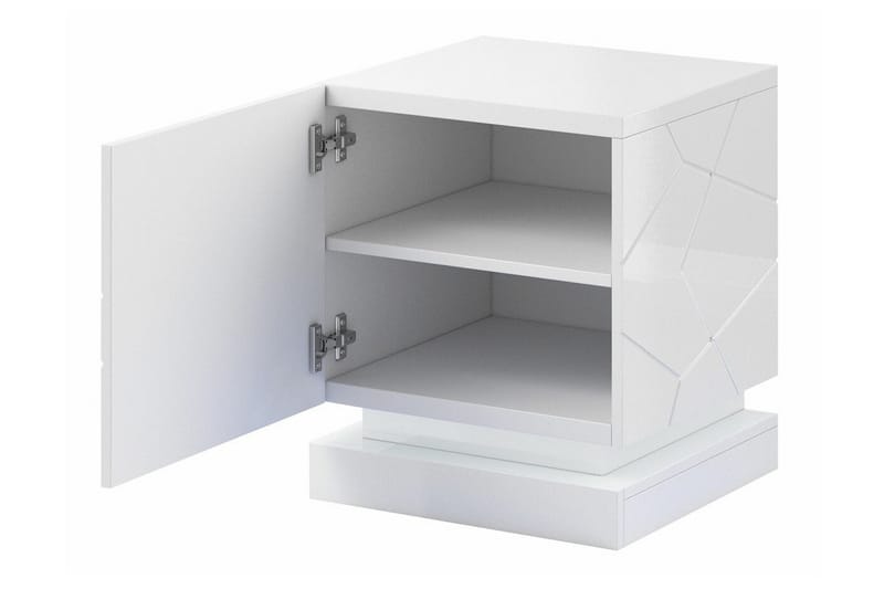 Strontian Sängbord 46 cm med Förvaring och Hyllor i Trä - Svart - Möbler - Sovrum - Sängbord