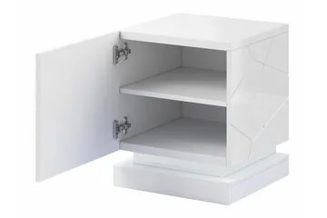 Strontian Sängbord 46 cm med Förvaring och Hyllor i Trä - Svart - Möbler - Sovrum - Sängbord
