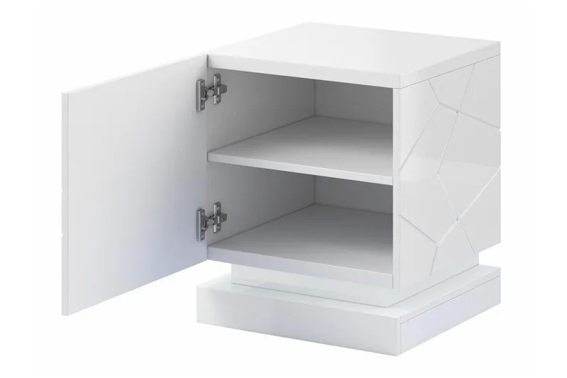 Strontian Sängbord 46 cm med Förvaring och Hyllor i Trä - Svart - Möbler - Sovrum - Sängbord