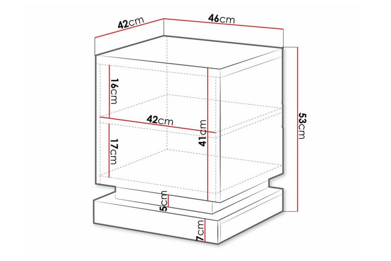 Strontian Sängbord 46 cm med Förvaring och Hyllor i Trä - Vit - Möbler - Sovrum - Sängbord