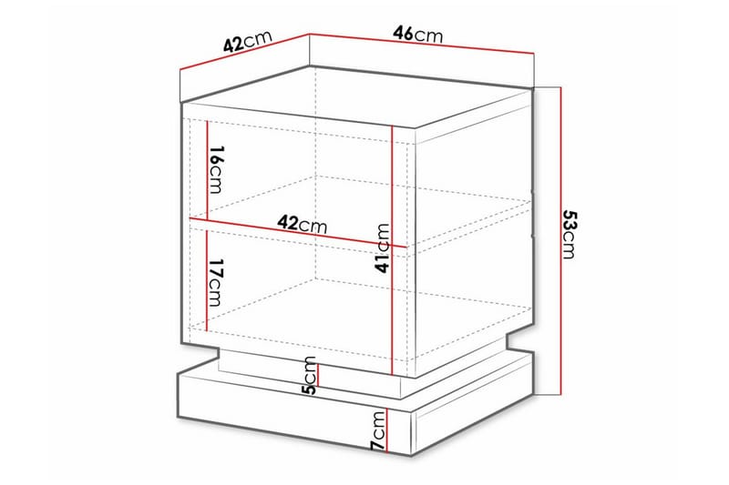 Strontian Sängbord 46 cm med Förvaring och Hyllor i Trä - Vit - Möbler - Sovrum - Sängbord