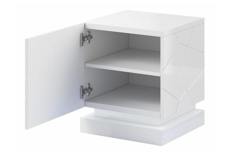 Strontian Sängbord 46 cm med Förvaring och Hyllor i Trä - Vit - Möbler - Sovrum - Sängbord