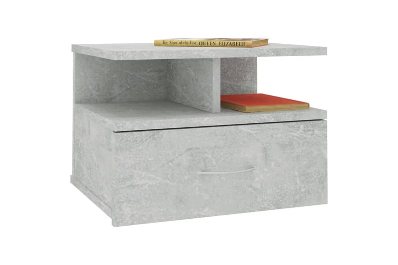 Svävande sängbord betonggrå 40x31x27 cm spånskiva - Grå - Sängbord - Bord