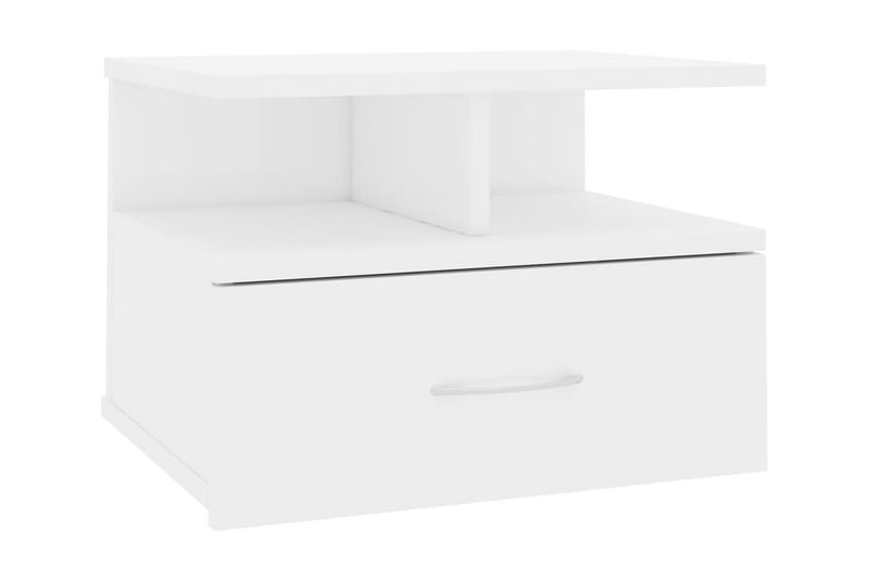 Svävande sängbord vit högglans 40x31x27 cm spånskiva - Vit högglans - Sängbord - Bord
