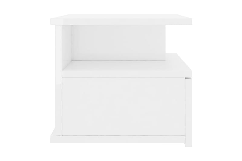 Svävande sängbord vit högglans 40x31x27 cm spånskiva - Vit högglans - Sängbord - Bord