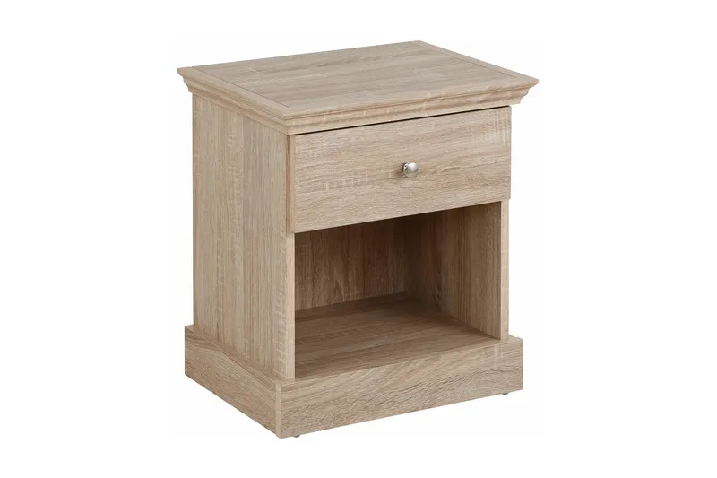 TERANCE Sängbord 45 cm med Förvaring Låda + Hylla Brun - Möbler - Sovrum - Sängbord