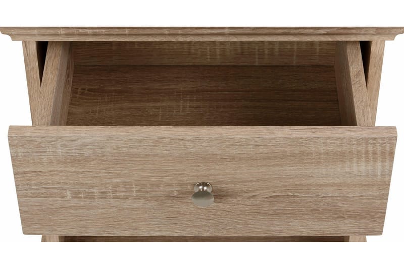 TERANCE Sängbord 45 cm med Förvaring Låda + Hylla Brun - Sängbord - Bord
