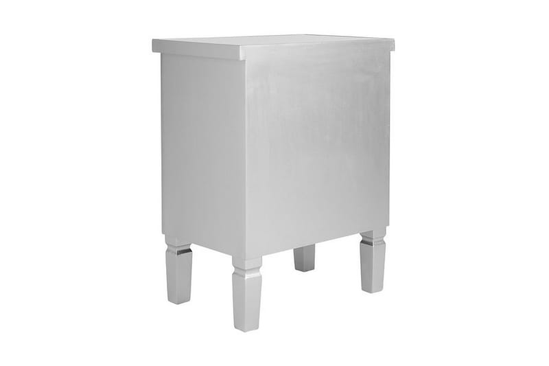 TIGY Sängbord 49 cm med Förvaring 2 Lådor Glas/Silver - Möbler - Sovrum - Sängbord