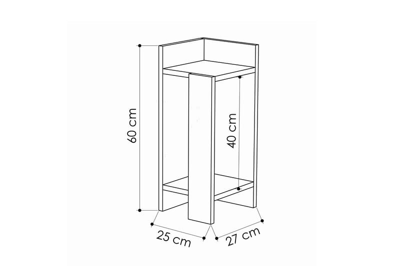 VALERY Sängbord 27 cm Ekfärg/Mörkgrå - Ek/Mörkgrå - Möbler - Sovrum - Sängbord