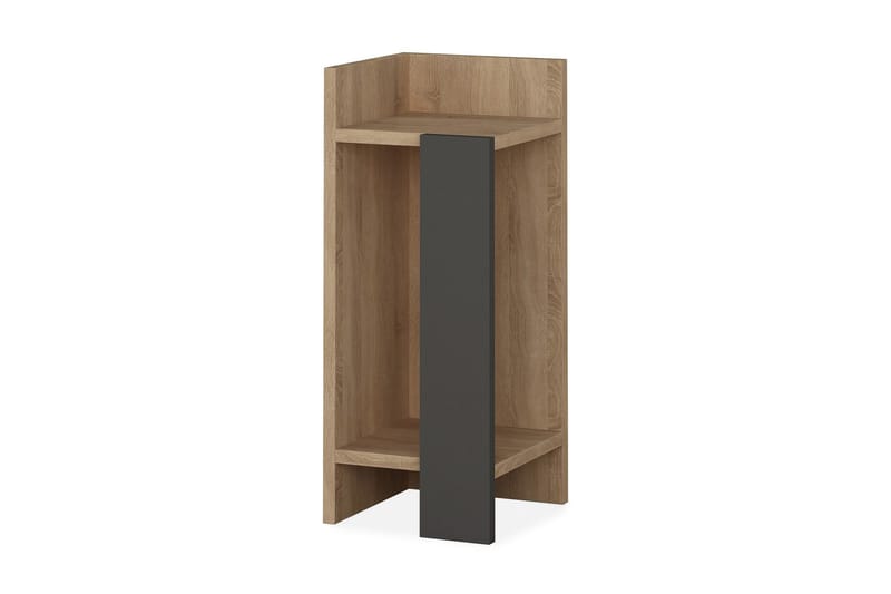 VALERY Sängbord 27 cm Förvaring Hyllor Vänster Ekfärg/Mörkgr - Grå/Brun - Möbler - Sovrum - Sängbord
