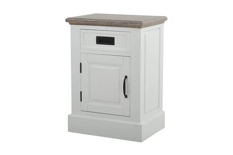 Verdell Sängbord 46 med Förvaring Låda + Skåp - Vit - Möbler - Sovrum - Sängbord