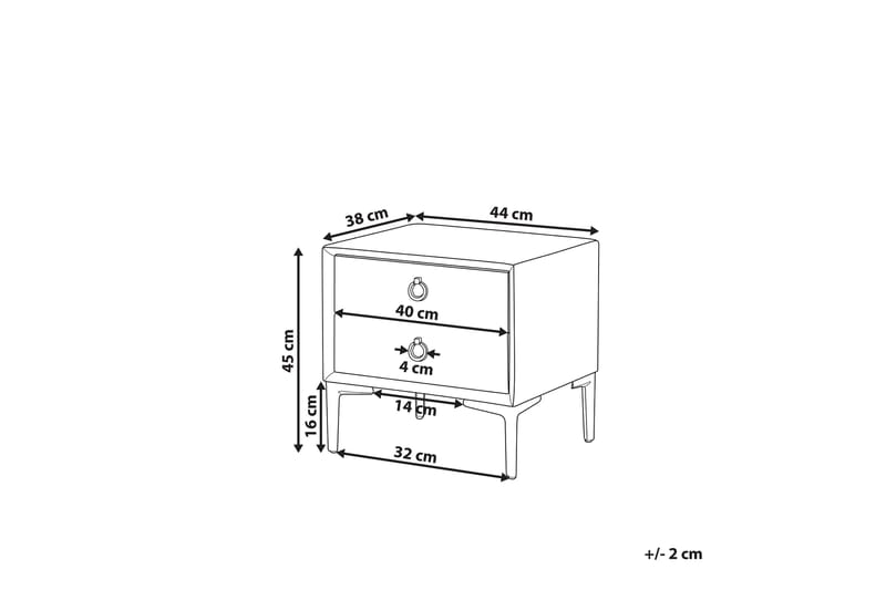 VERDELOT Sängbord 44 cm Sammet/Blå - Sängbord - Bord