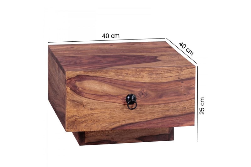 VERDIER Sängbord 40 cm med Förvaring Låda Massivt Trä - Möbler - Sovrum - Sängbord