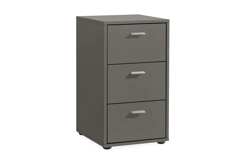 Virginia Sängbord 35 cm med Förvaring 3 Lådor - Grå - Möbler - Sovrum - Sängbord