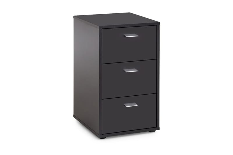 VOLANO Sängbord 35 cm med Förvaring 3 Lådor Svart - Möbler - Sovrum - Sängbord