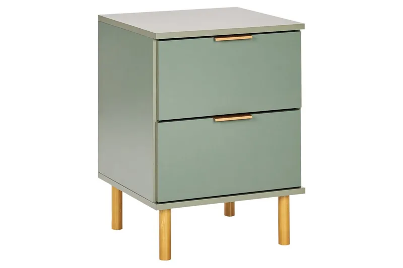 Sängbord Walpole Grön, guld, Grön, guld