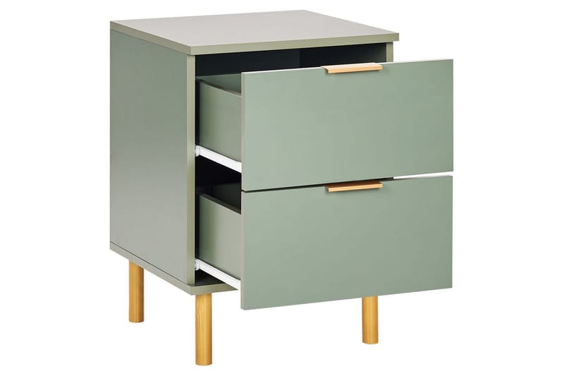 Sängbord Walpole Grön, guld - Grön, guld - Möbler - Sovrum - Sängbord