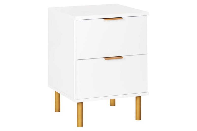 Sängbord Walpole Vitt, guld, Vitt, guld