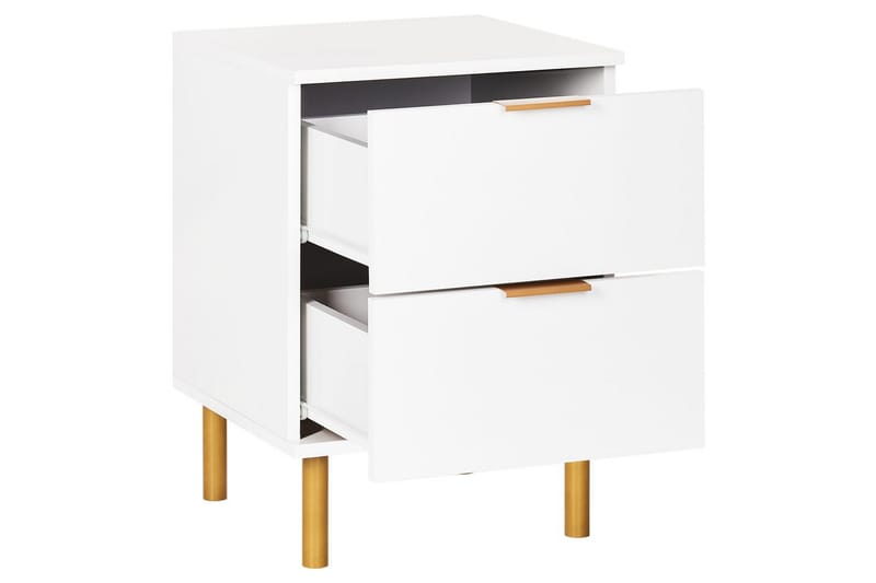 Sängbord Walpole Vitt, guld - Vitt, guld - Möbler - Sovrum - Sängbord