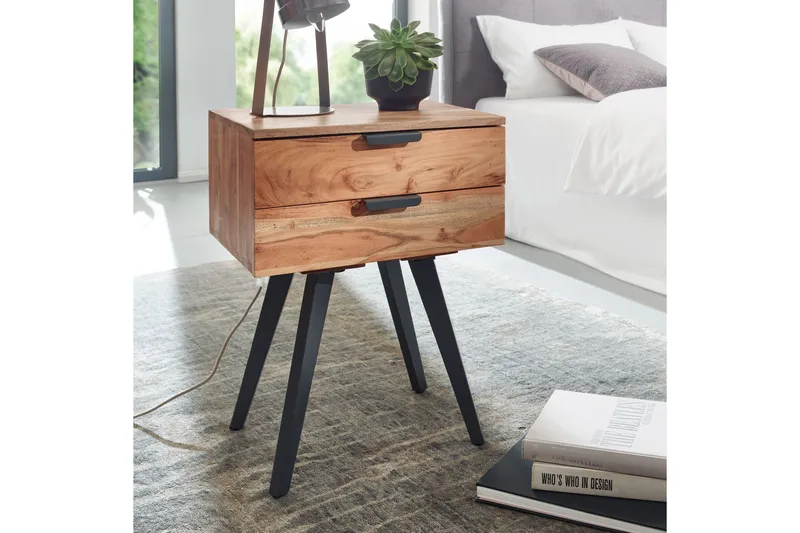 Willowdale Sängbord 47 cm - Brun/Svart - Möbler - Sovrum - Sängbord