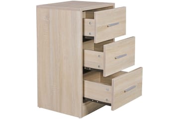 Sängbord Wohnling för resårbotten, 68 cm hög och 3 lådor i modern design Sonoma - Sonoma - Möbler - Sovrum - Sängbord