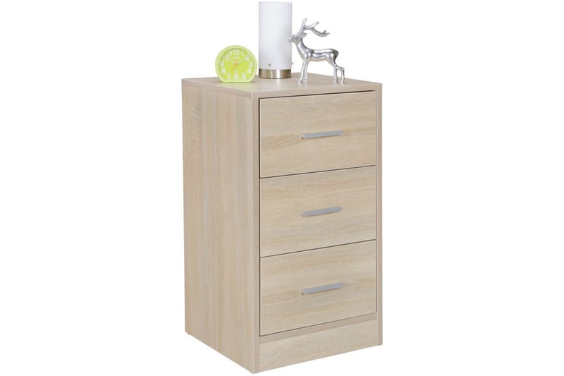 Sängbord Wohnling för resårbotten, 68 cm hög och 3 lådor i modern design Sonoma - Sonoma - Möbler - Sovrum - Sängbord