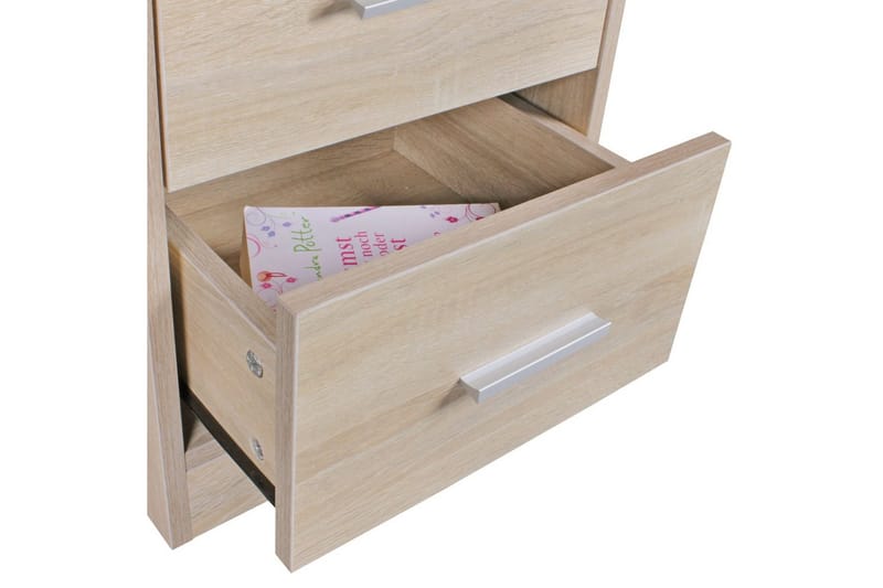 Sängbord Wohnling för resårbotten, 68 cm hög och 3 lådor i modern design Sonoma - Sonoma - Möbler - Sovrum - Sängbord