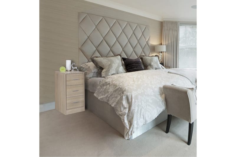 Sängbord Wohnling för resårbotten, 68 cm hög och 3 lådor i modern design Sonoma - Sonoma - Möbler - Sovrum - Sängbord