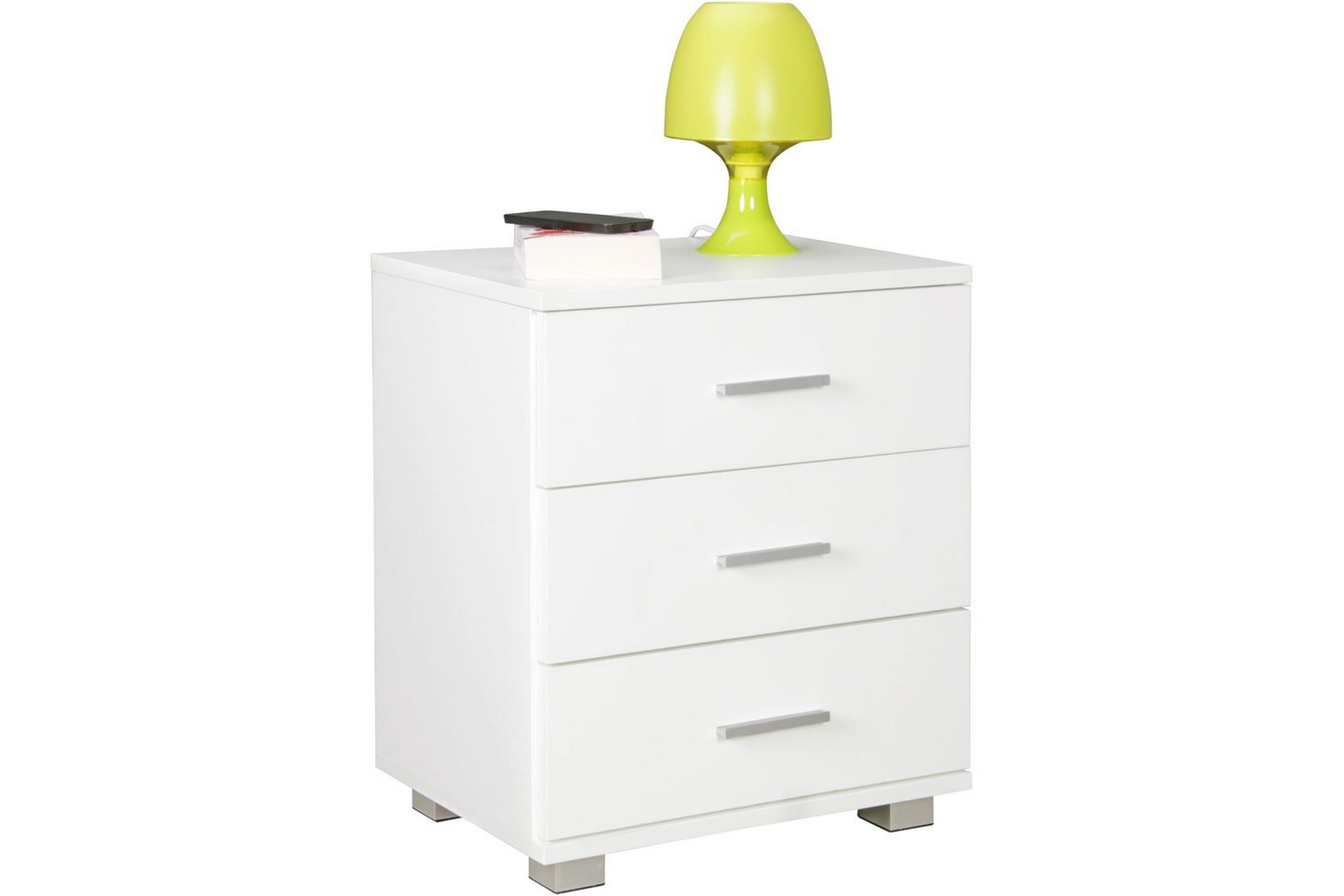 sängbord wohnling klassisk tillverkad av spånskiva med 3 lådor -