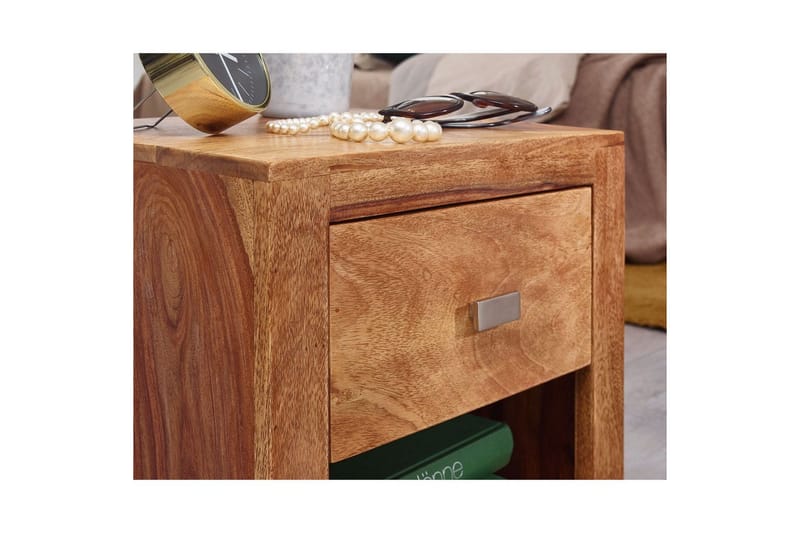 Sängbord Wohnling Massivt trä med låda hylla lantligt - Möbler - Sovrum - Sängbord