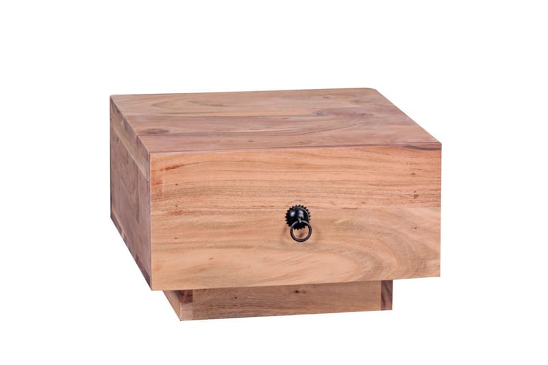 Sängbord Wohnling Massivt trä med låda och elegant handtag i låg design i lantlig stil Akacia - Akacia - Möbler - Sovrum - Sängbord