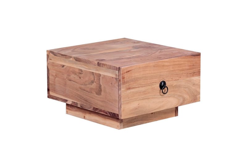 Sängbord Wohnling Massivt trä med låda och elegant handtag i låg design i lantlig stil Akacia - Akacia - Möbler - Sovrum - Sängbord