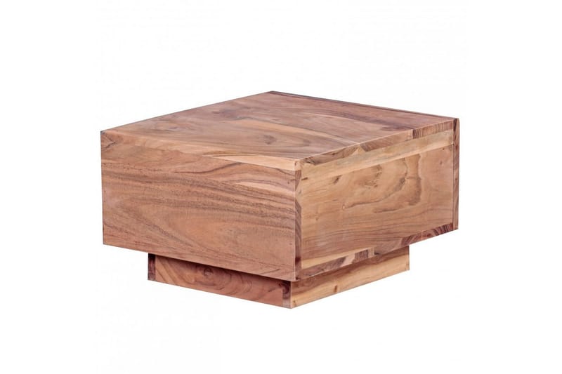 Sängbord Wohnling Massivt trä med låda och elegant handtag i låg design i lantlig stil Akacia - Akacia - Möbler - Sovrum - Sängbord