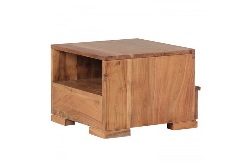 Sängbord Wohnling Massivt trä med låda och hylla i låg design i lantlig stil Akacia - Akacia - Möbler - Sovrum - Sängbord