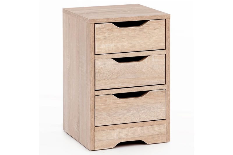 Sängbord Wohnling med 3 lådor i en enkel, modern design för boxspring-säng Sonoma, Sonoma