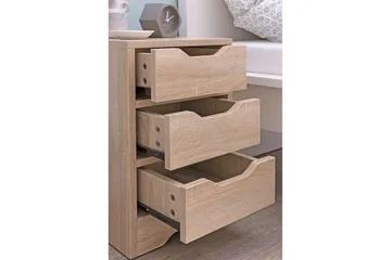Sängbord Wohnling med 3 lådor i en enkel, modern design för boxspring-säng Sonoma - Sonoma - Möbler - Sovrum - Sängbord