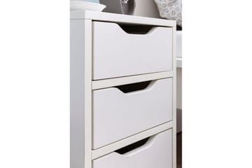 Sängbord Wohnling med 3 lådor i en enkel, modern design för boxspring-säng Vit - Vit - Möbler - Sovrum - Sängbord