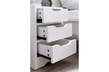 Sängbord Wohnling med 3 lådor i en enkel, modern design för boxspring-säng Vit - Vit - Möbler - Sovrum - Sängbord