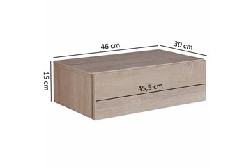 Sängbord Wohnling med låda för väggmontering, svävande utseende Sonoma - Sonoma - Möbler - Sovrum - Sängbord
