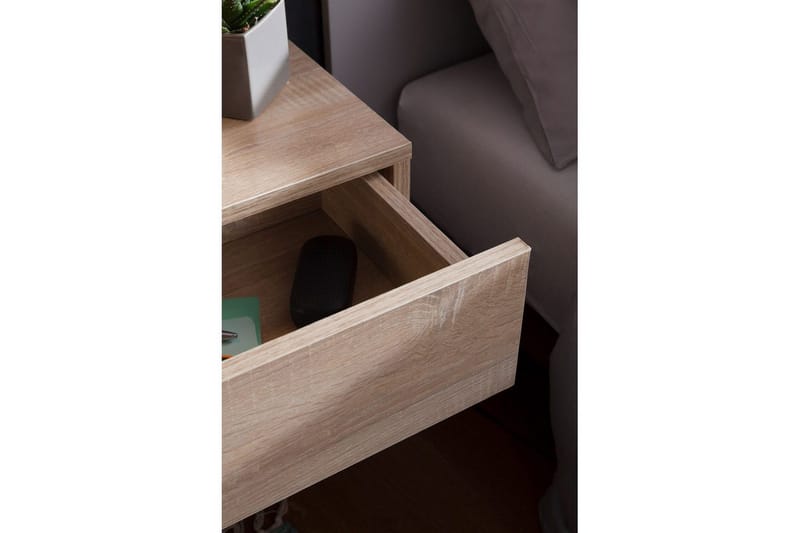 Sängbord Wohnling med låda för väggmontering, svävande utseende Sonoma - Sonoma - Möbler - Sovrum - Sängbord