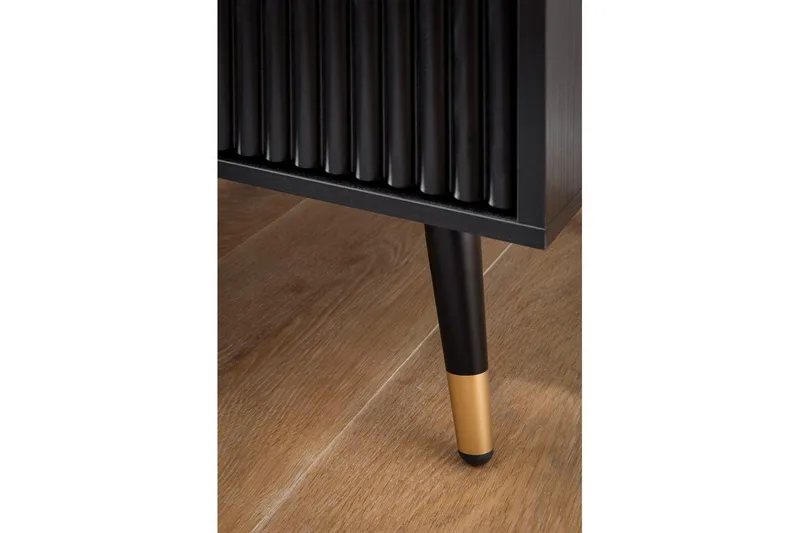 Sängbord Wohnling Modern look med 2 lådor tillverkade av spånskiva med ek-effekt glansiga höjdpunkter - Möbler - Sovrum - Sängbord