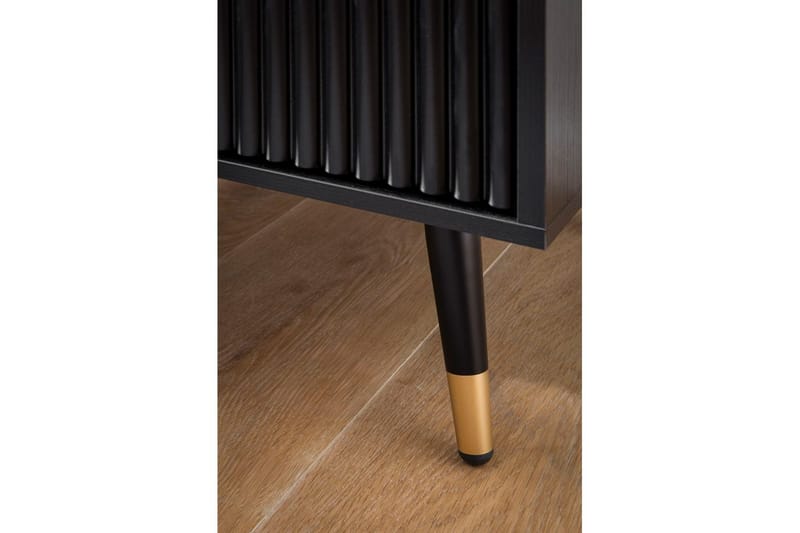 Sängbord Wohnling Modern look med 2 lådor tillverkade av spånskiva med ek-effekt glansiga höjdpunkter - Möbler - Sovrum - Sängbord