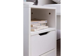 Sängbord Wohnling Vit med 1 låda Enkel modern design och hylla - Möbler - Sovrum - Sängbord