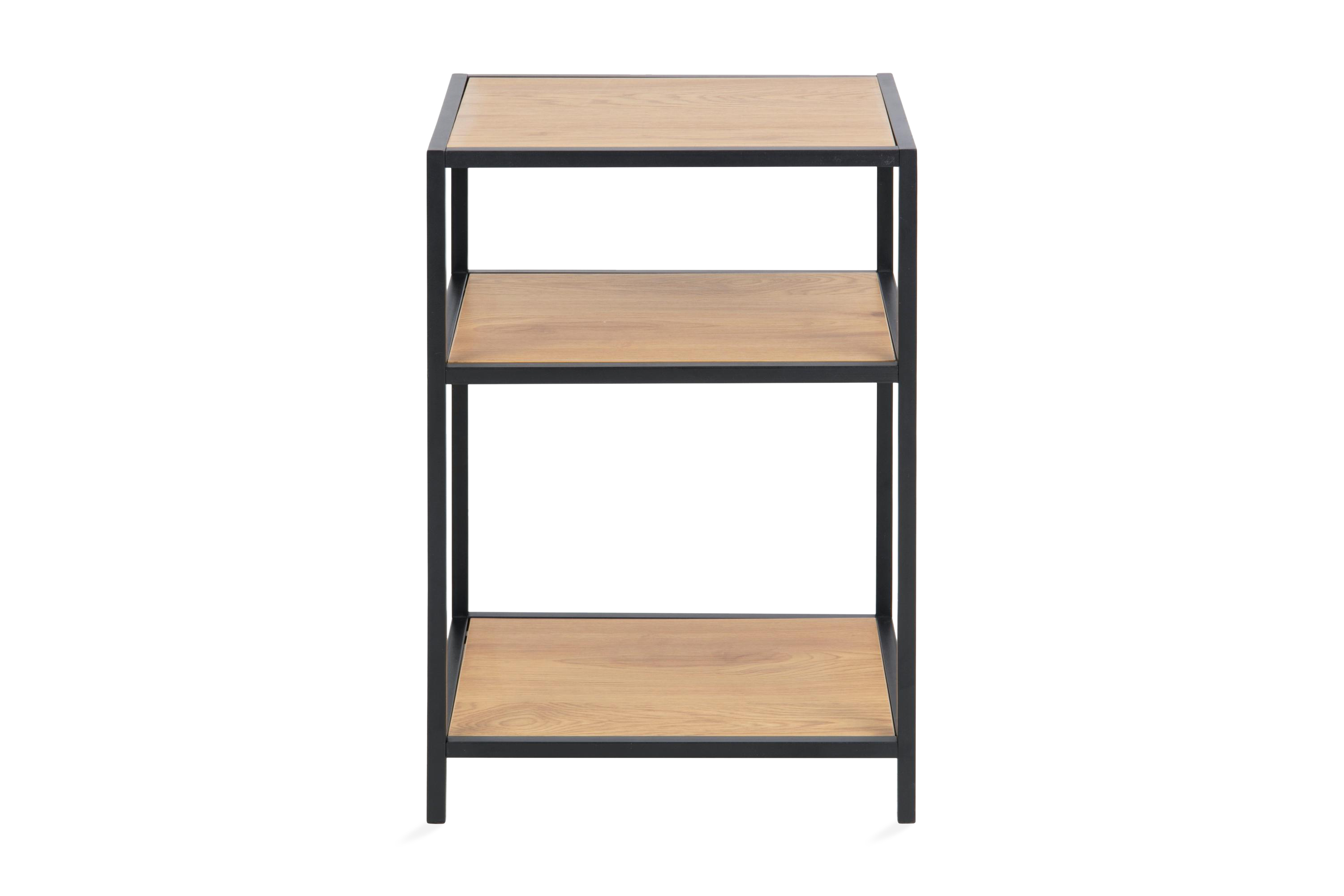 zumar sängbord 35 cm med förvaring hyllor natur/svart -