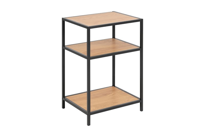 ZUMAR Sängbord 35 cm med Förvaring Hyllor Natur/Svart - Möbler - Sovrum - Sängbord