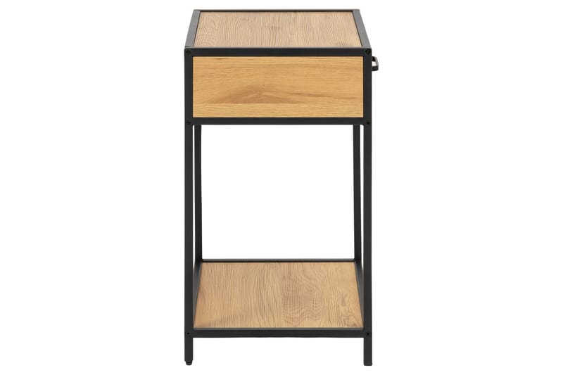 ZUMAR Sängbord 35 cm med Förvaring Låda + Hylla Brun/Svart - Sängbord - Bord