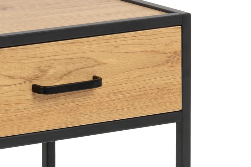 ZUMAR Sängbord 35 cm med Förvaring Låda + Hylla Brun/Svart - Sängbord - Bord