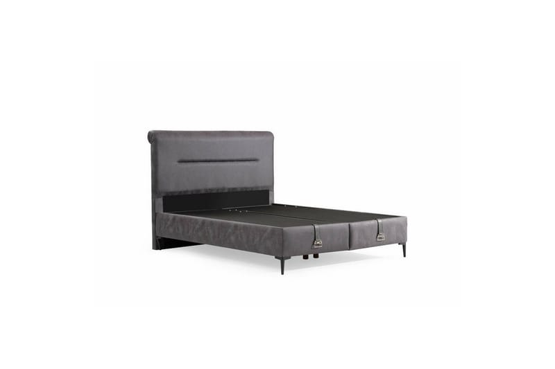 Sängbotten & Sänggavel för Enkel Säng Matbar Mörkgrå - 100 x 38 x 200 cm - Möbler - Sovrum - Sängram & sängstomme