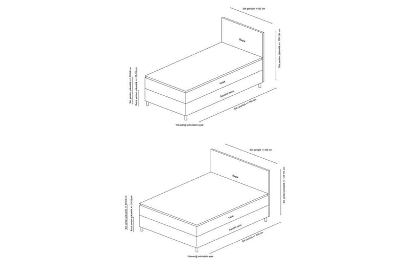 Sängbotten & Sänggavel för Enkel Säng Selora Brun - 120 x 110 x 200 cm - Möbler - Sovrum - Sängram & sängstomme